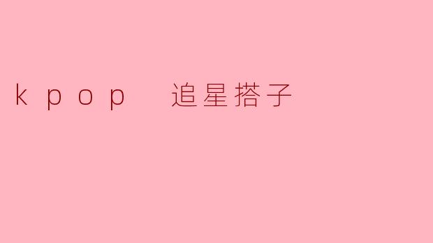 kpop 追星搭子